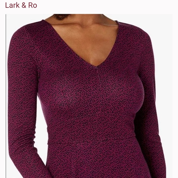 Lark & Ro Black &Pink print Long Sleeved Career Dress Size 2 - Picture 2 of 12